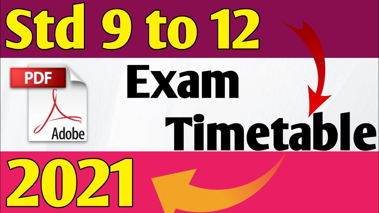 Gujarat 9 To 12 Exam Time Table