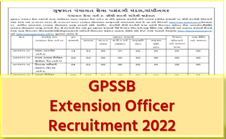 GPSSB Extension Officer Recruitment