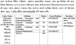 GPSSB Extension Officer Recruitment