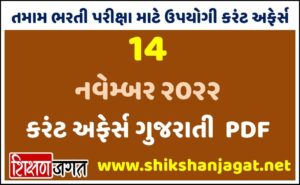 14 November 2022 Current Affairs Gujarati