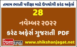 28 November 2022 Current Affairs Gujarati