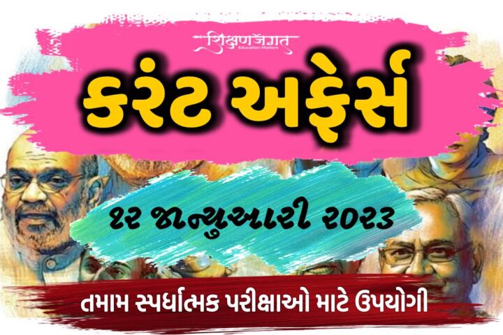 12 January 2023 Current Affairs Gujarati